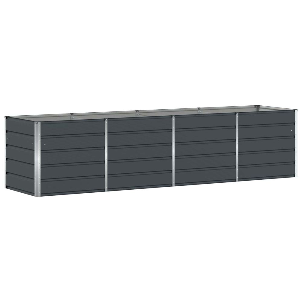 Jardinière d'extérieur anthracite 320 x 80 x 75 cm acier