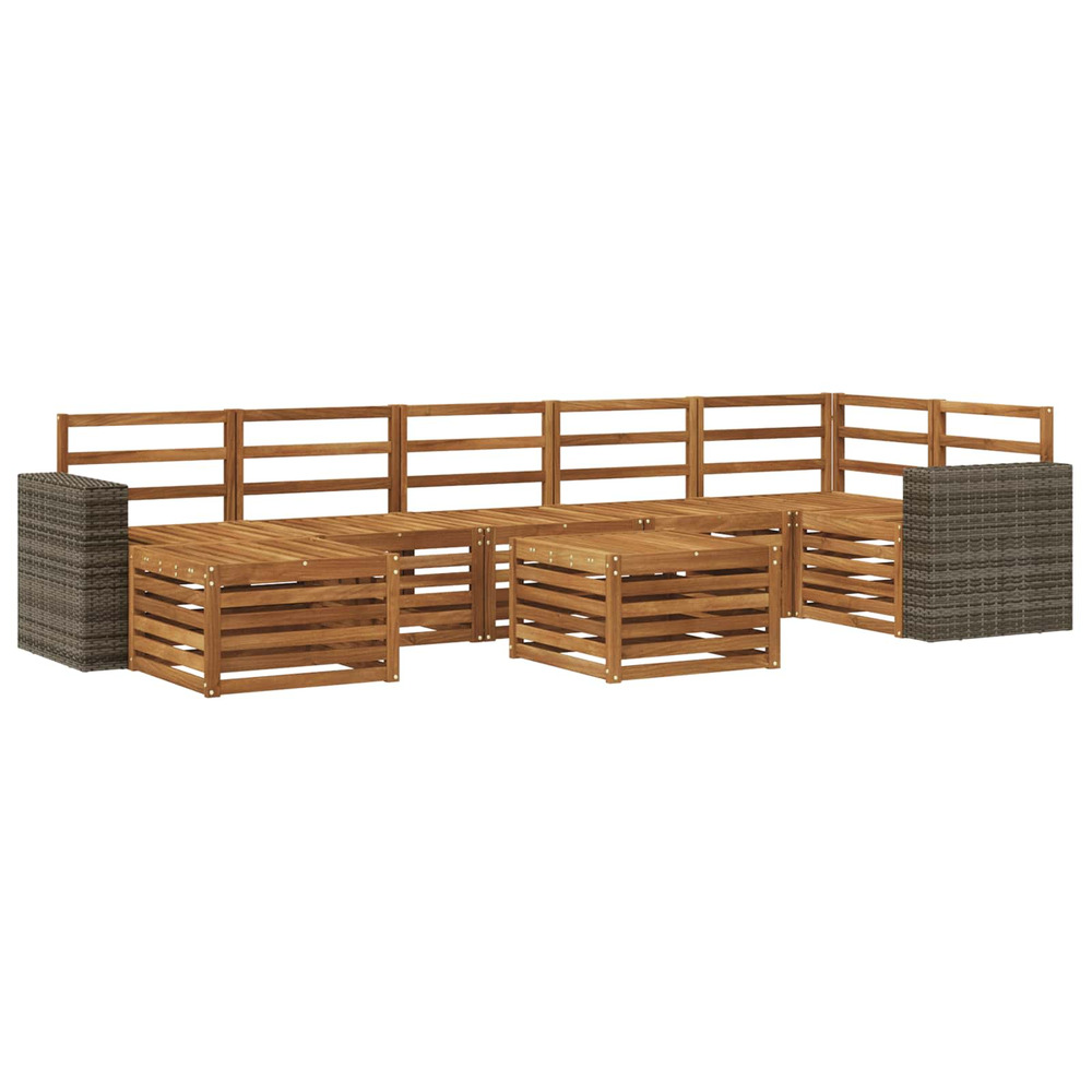 Ensemble de canapés d'extérieur 8 pcs naturel