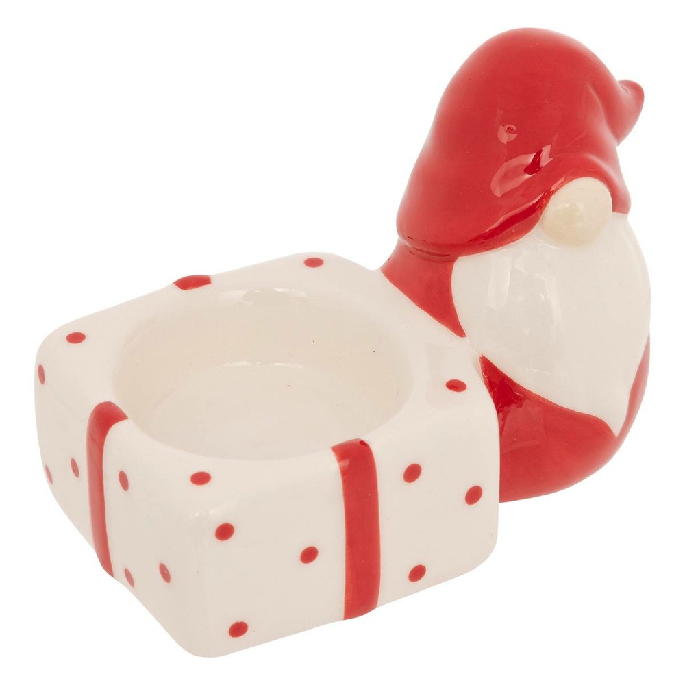 Photophone gnome avec cadeau céramique rouge et blanc
