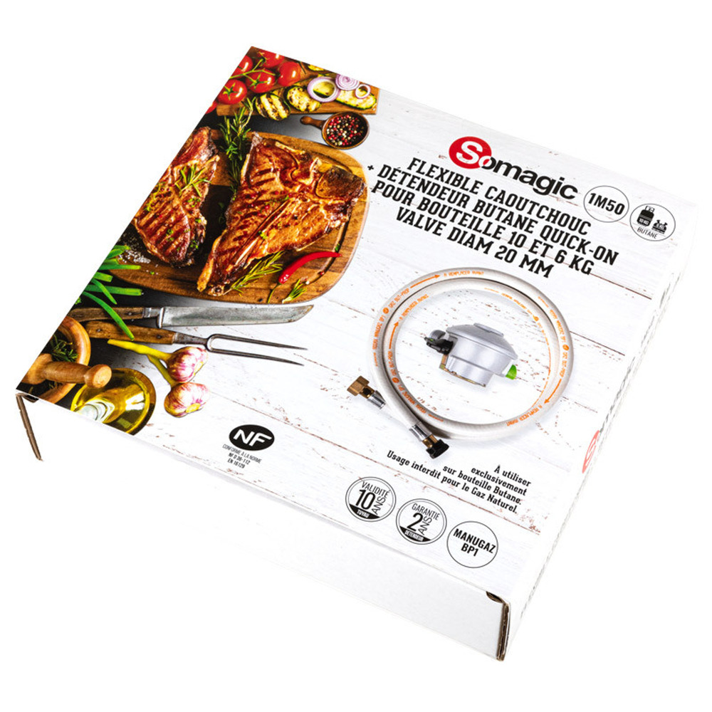 Kit butane flexible embouts à visser + détendeur à clipser quick-on