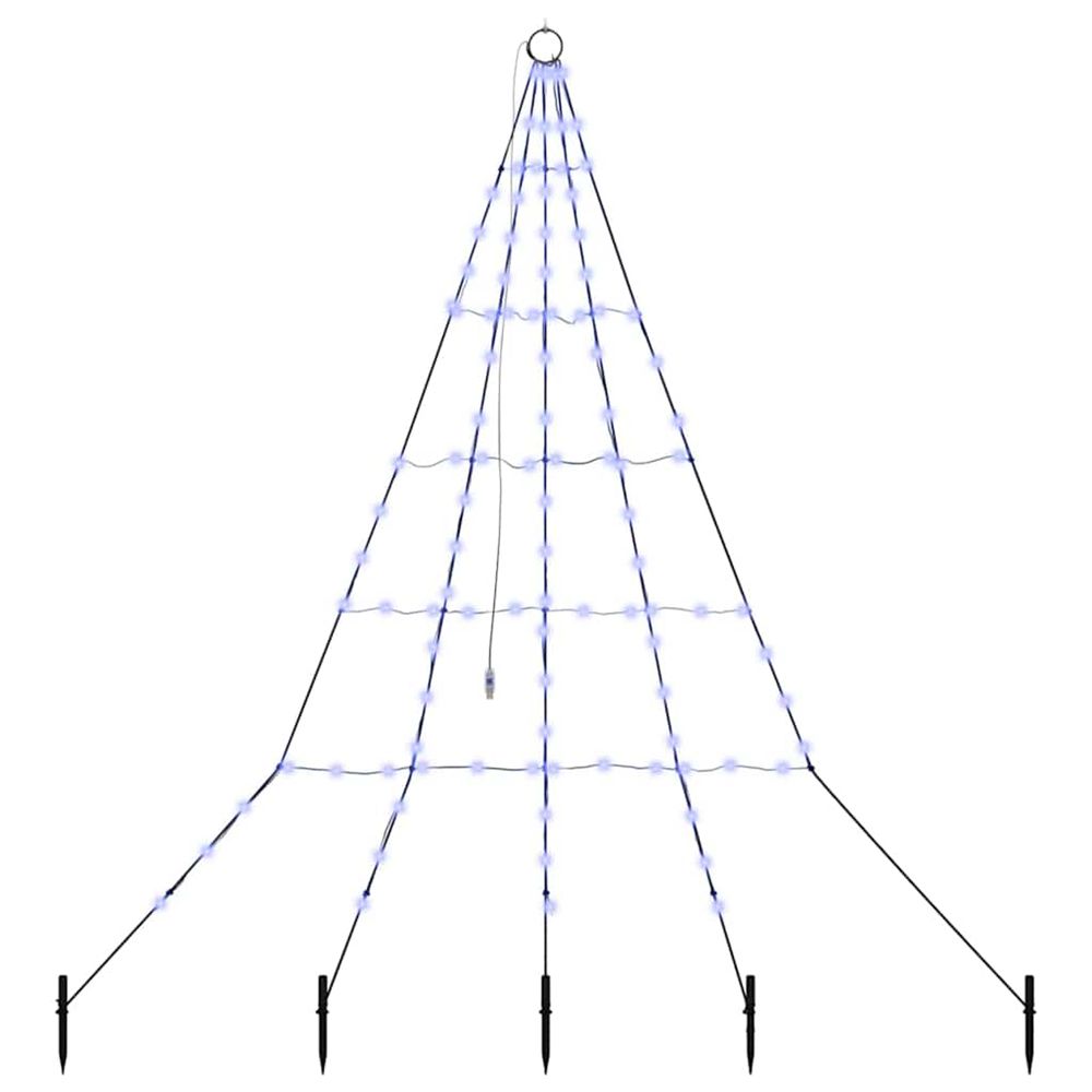 Arbre de noël led avec piquets au sol bleu 182 cm métal