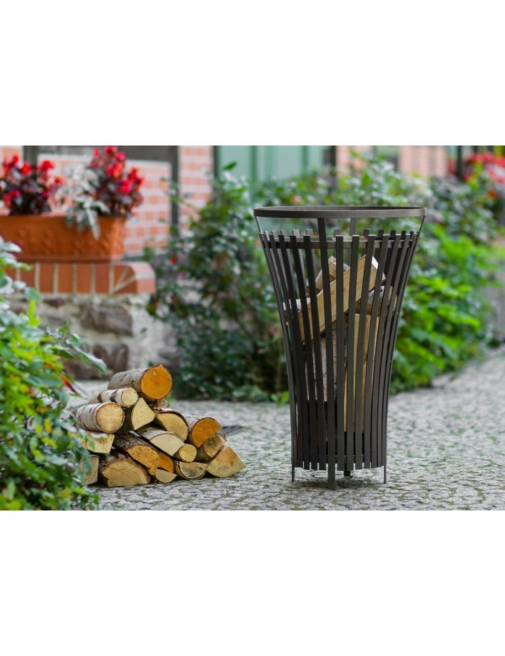 Chauffe terrasse, braséro en acier noir flame ø 40 cm-sans-45 --