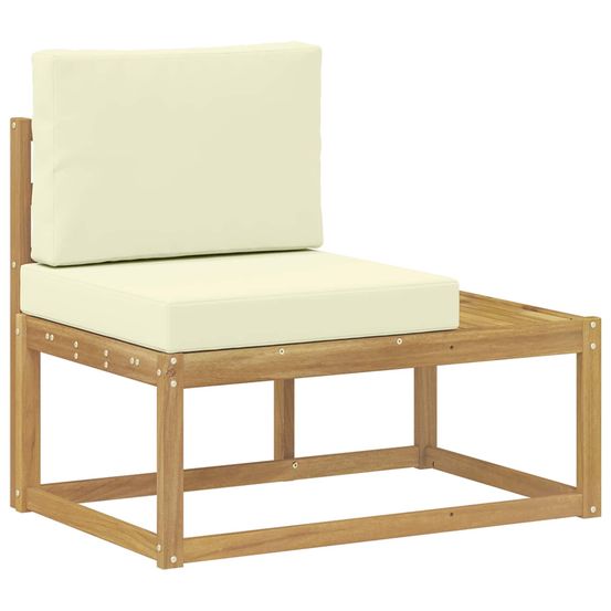 Canapé d'extérieur en bout avec coussin blanc 91 x 63 x 73 cm
