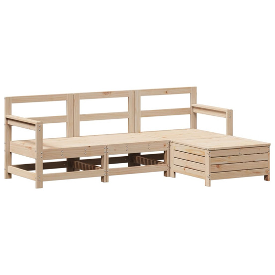 Salon de jardin 4 pcs bois massif de pin