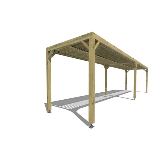 Pergola bois • 10m x 2m • indépendante • sens largeur • lames orientables bioclimatiques incluses • livraison comprise