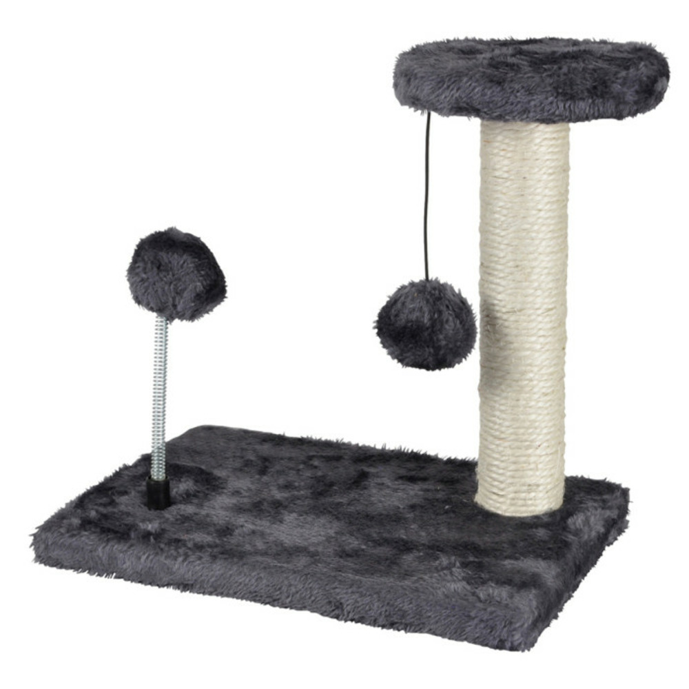 Arbre à chat avec jouets 1 plateforme 28cm gris