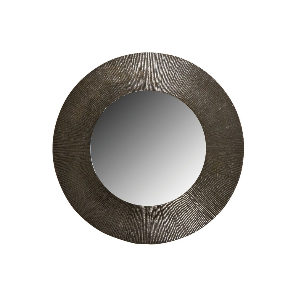Miroir rond métal zinc antique