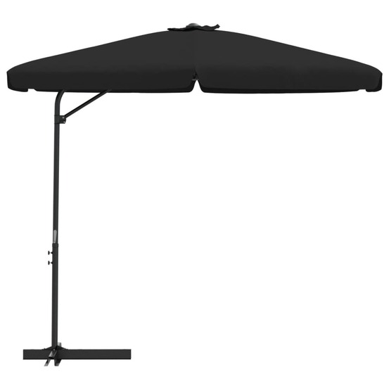 Parasol d'extérieur avec mât en acier 300 cm noir