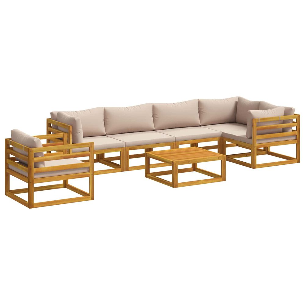 Ensemble de canapés 7 pc naturel bois d'acacia massif