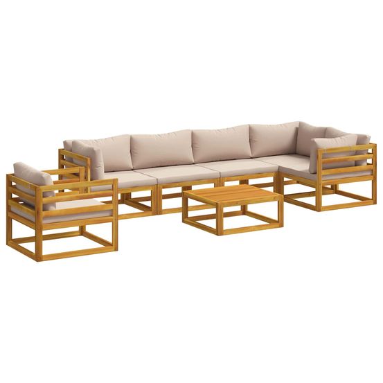 Ensemble de canapés 7 pc naturel bois d'acacia massif