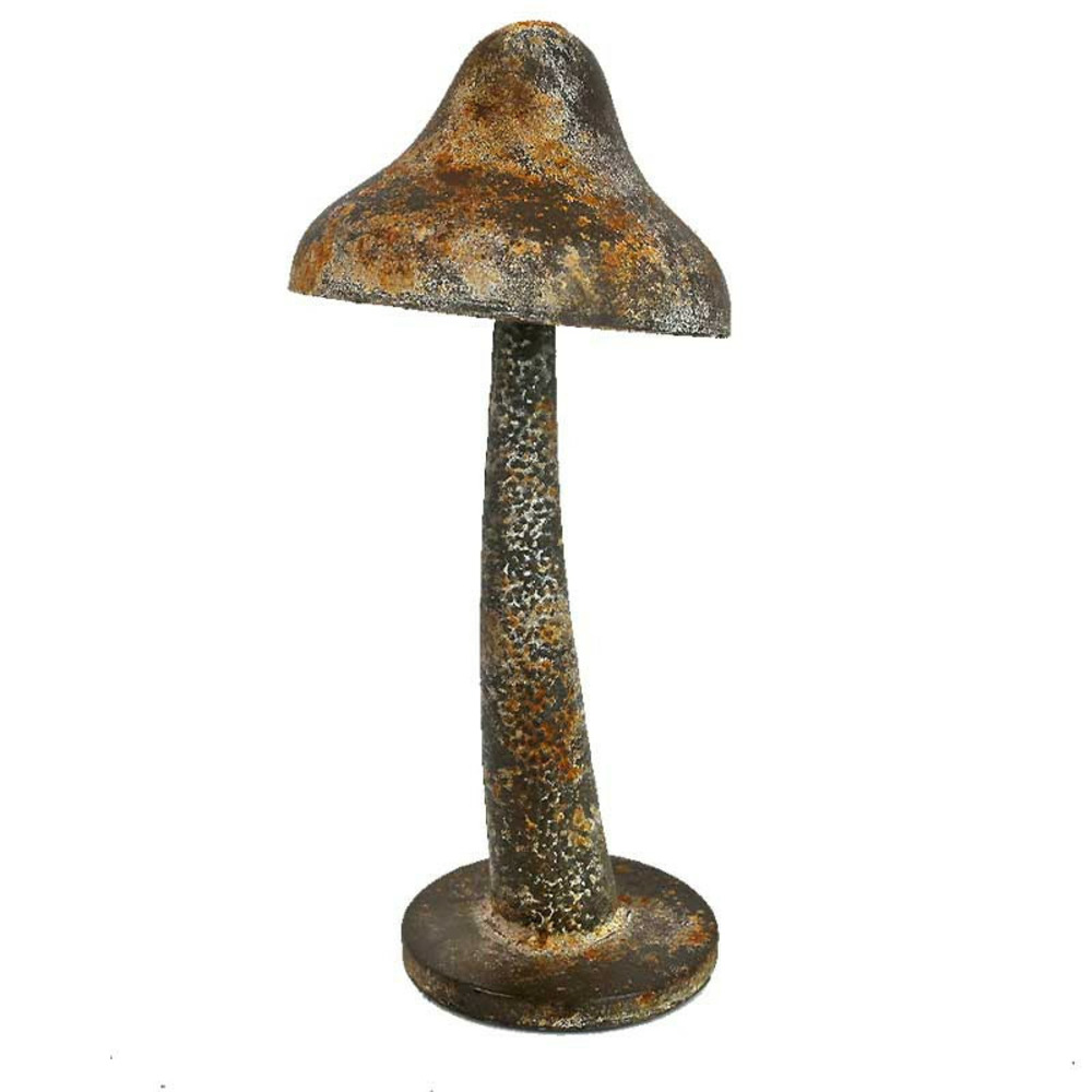 Champignon fer marron patiné 14x14x27cm