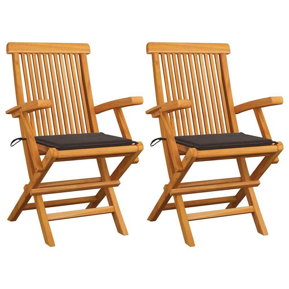 Chaises de jardin avec coussins taupe