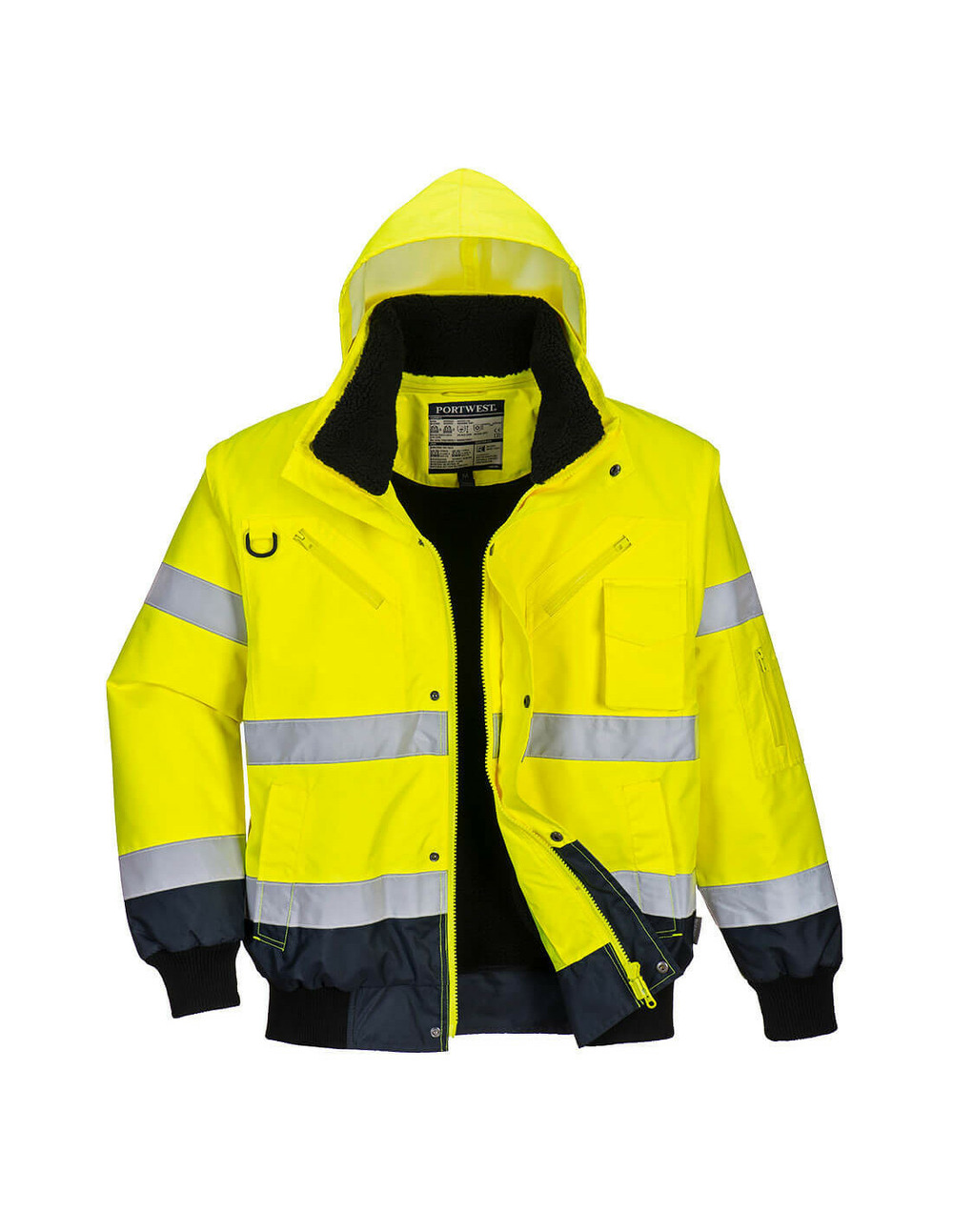 Blouson haute-visibilité bicolore couleur : jaune/marine taille s - portwest