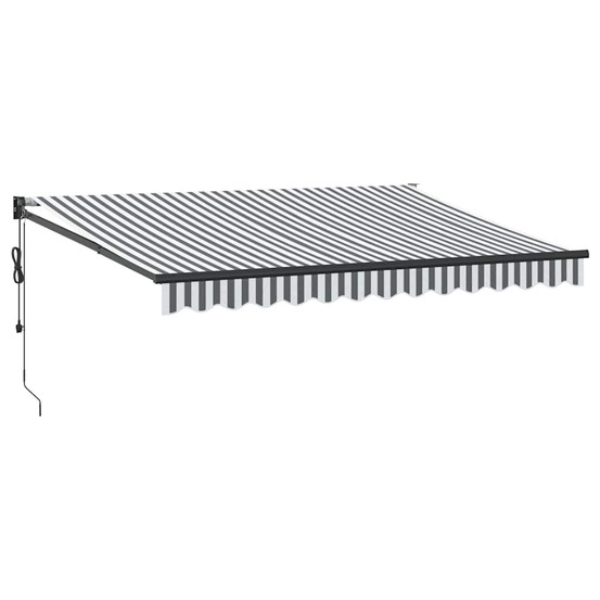 Auvent rétractable anthracite et blanc 3,5x2,5m tissu/aluminium