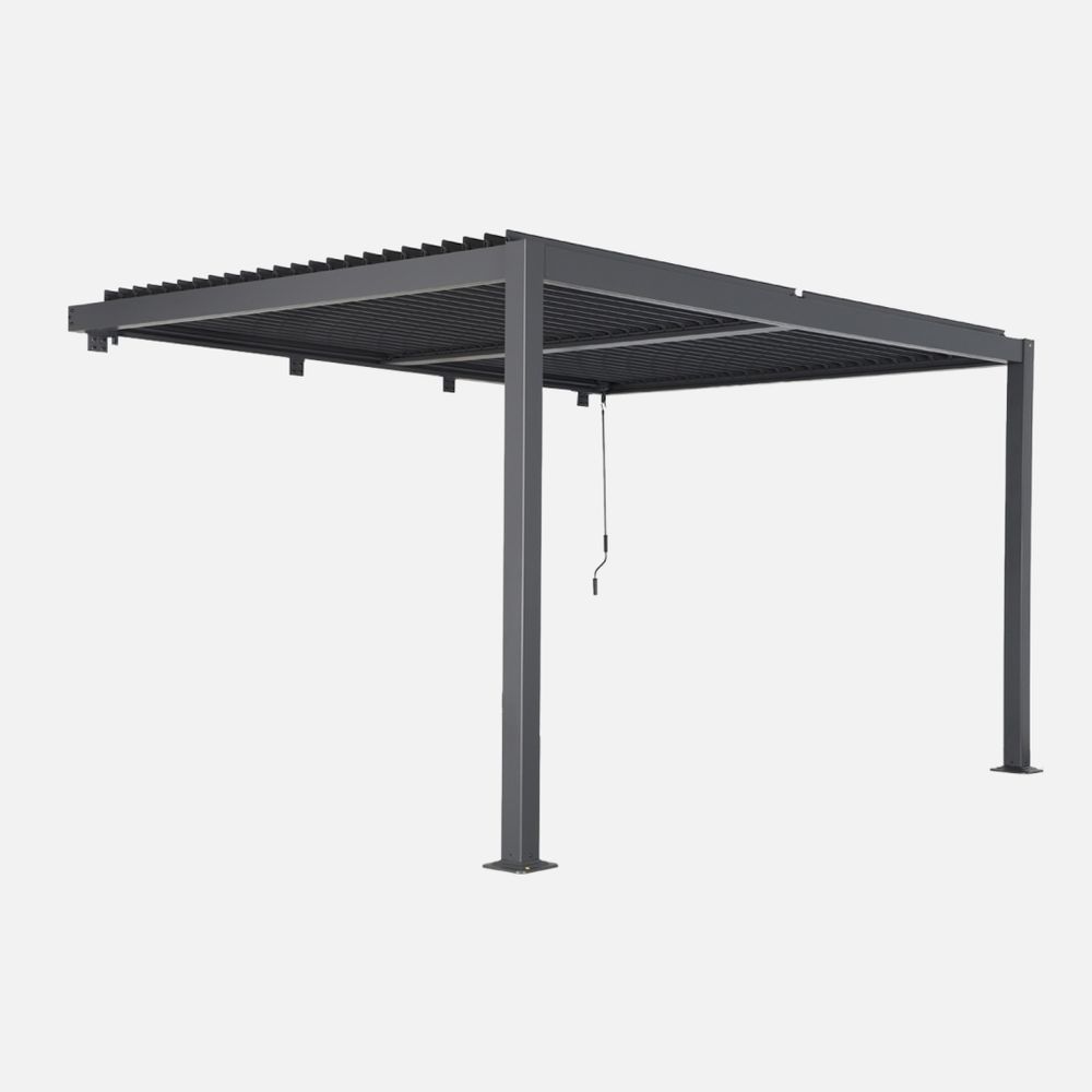 Pergola bioclimatique aluminium adossée lames orientables 4x3m palace