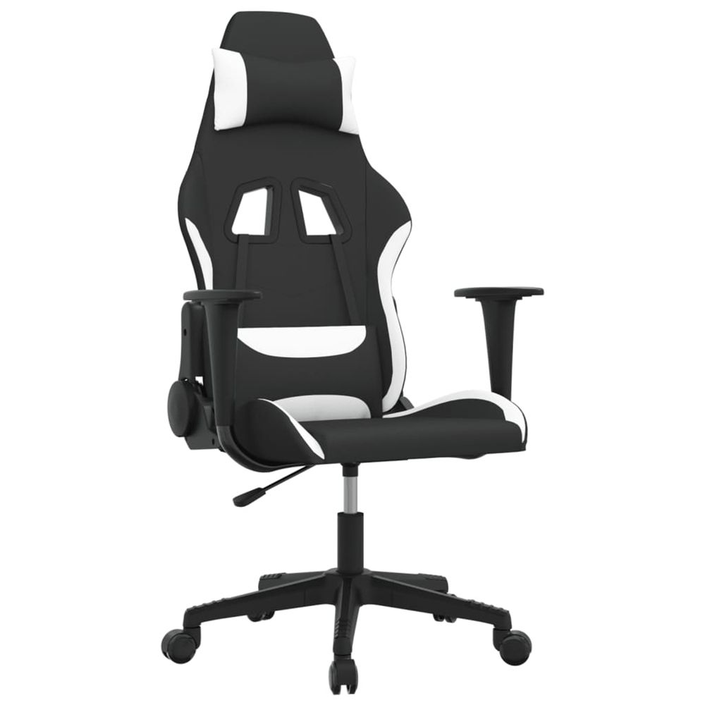 Chaise de jeu de massage noir et blanc tissu