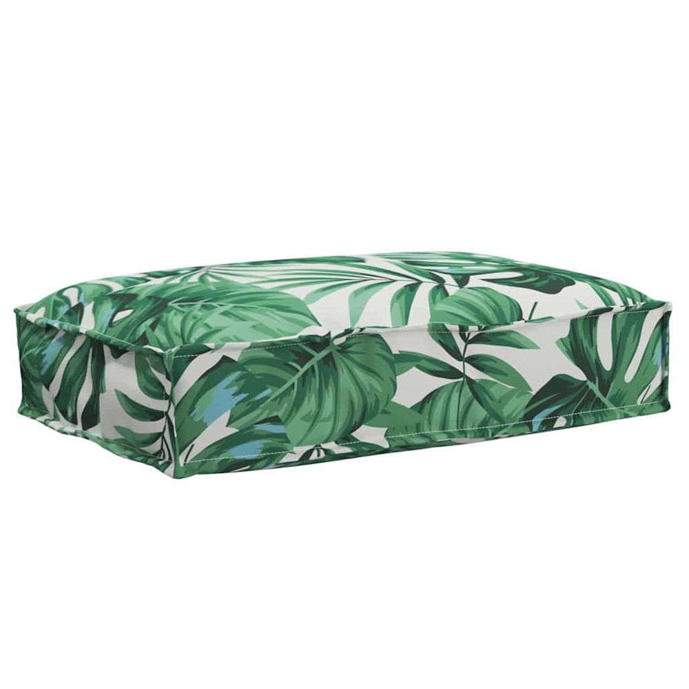 Coussin tissu oxford motif feuilles 60 x 40 x 8 cm