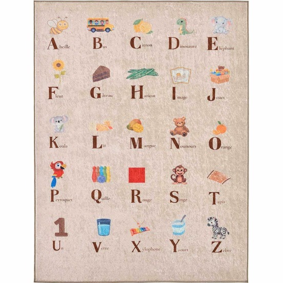 Tapis intérieur à poils courts alix 736 beige 80 x 150 cm