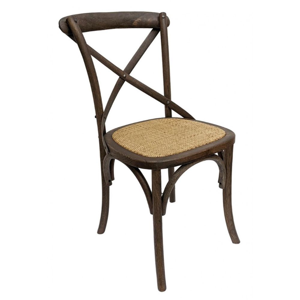 Chaise bistrot chêne foncé en bouleau bois marron - ressources interior's