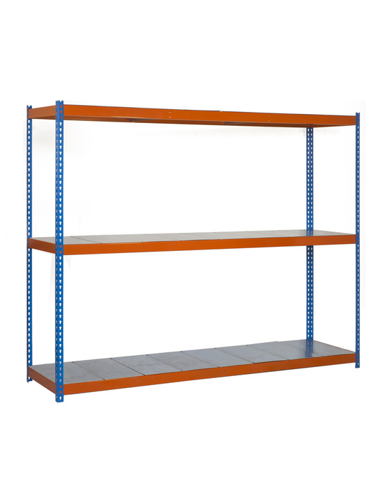 Etagère sans vis simonforte 1504-3 metal 1500 bleu/orang/gal bleu/orange/galva 1500x1500x450 - simonrack