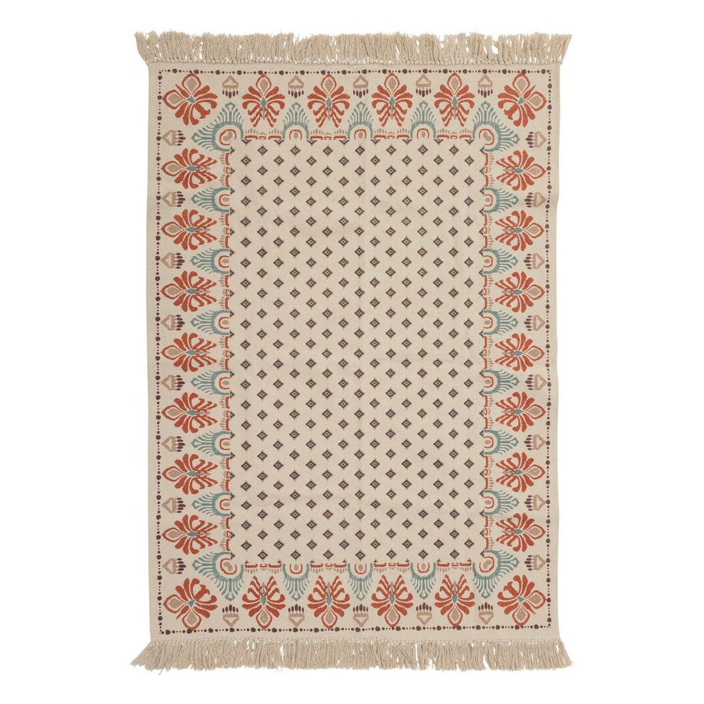 Tapis ikat coton tufté ivoire 120x170cm