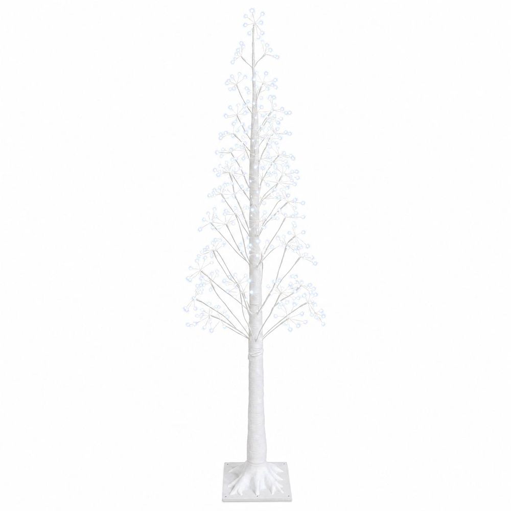 Sapin de noël lumineux blanc 17 x 17 x 180 cm plastique 432 led