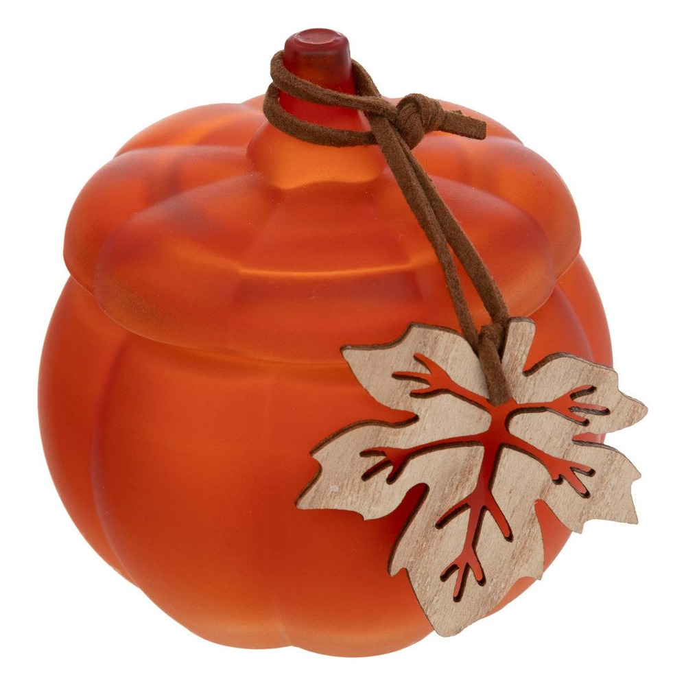 Bougie parfumée citrouille verre d.8,5cm assorti