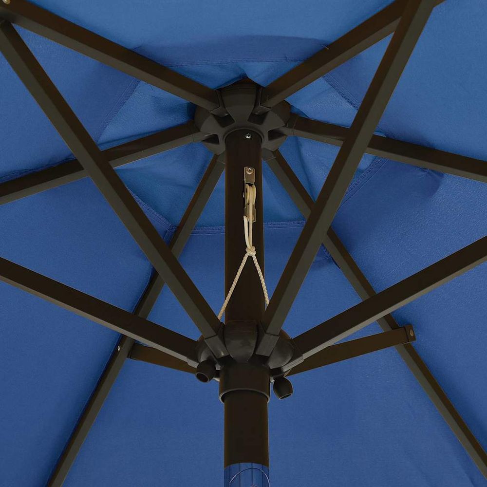 Parasol de jardin avec lumières led bleu azuré aluminium