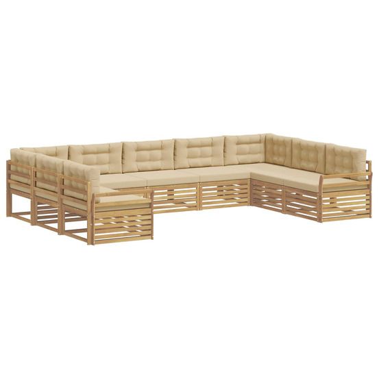 Ensemble de canapés d'extérieur 9 pc blanc et beige