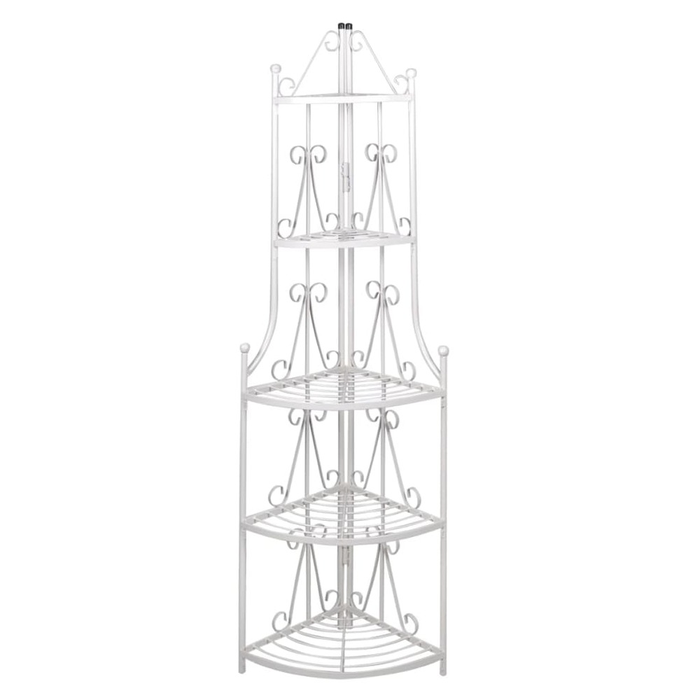 Étagère d’angle pour plantes en blanc