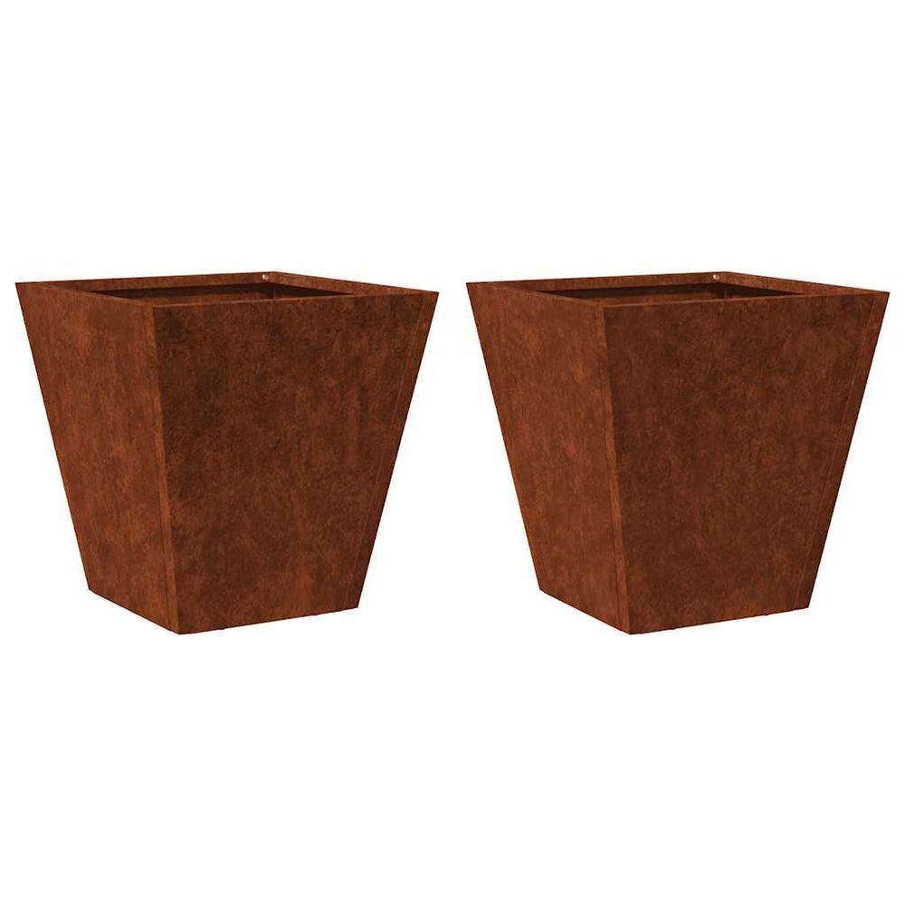 Jardinières 2 pcs 30x30x30 cm acier résistant aux intempéries