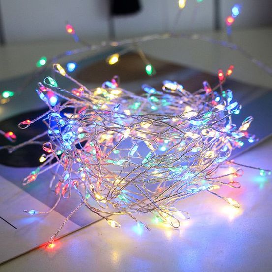Guirlande lumineuse fine - multicolore - 2m00 piles