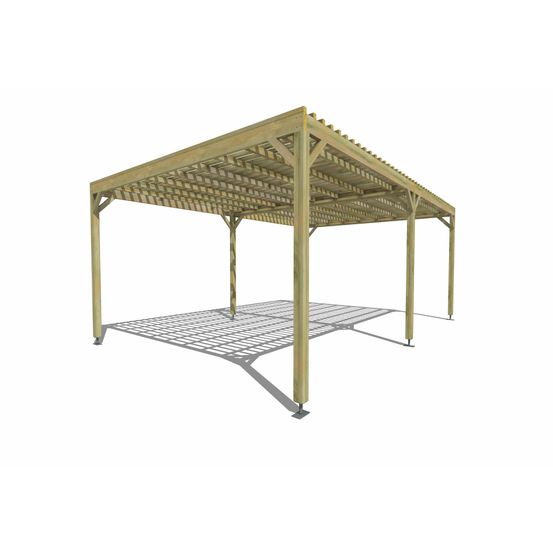 Pergola bois • 6m x 4m • indépendante • sens largeur • lattage bois • livraison comprise
