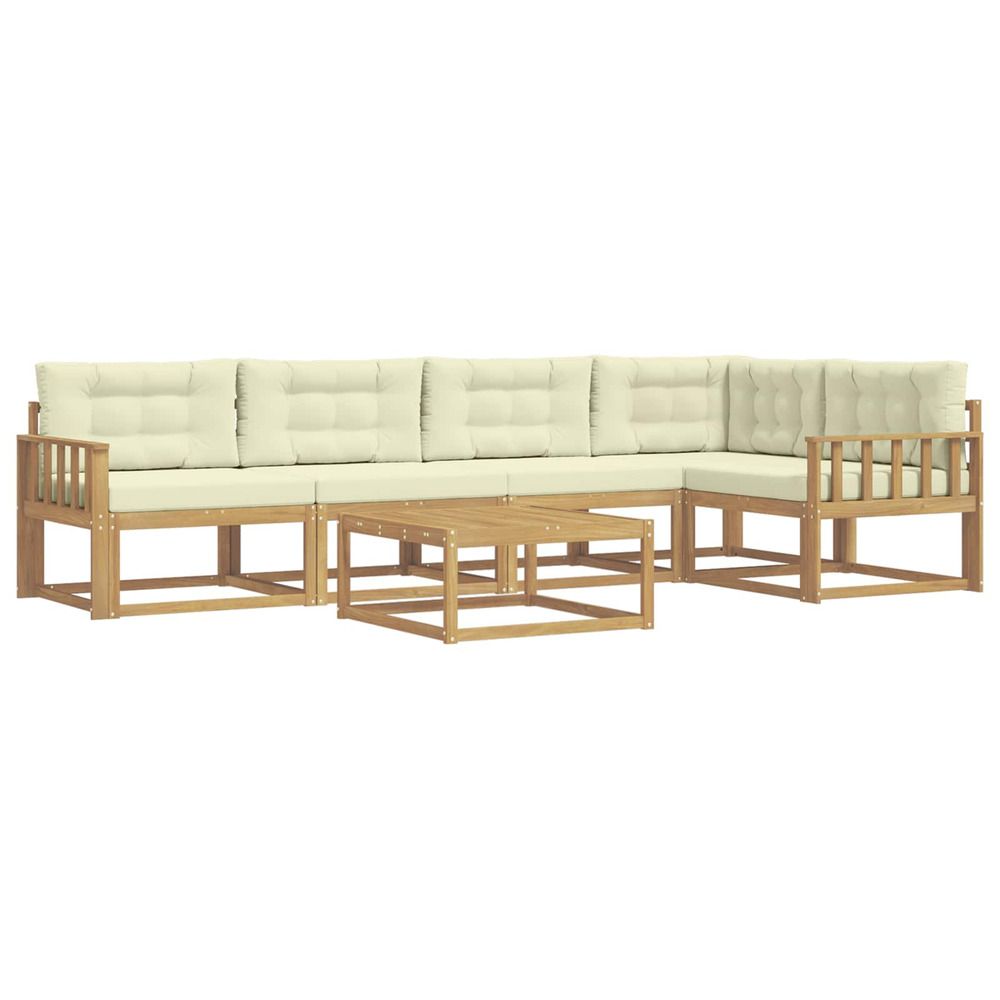Ensemble de canapés d'extérieur 6 pc blanc et crème polyester