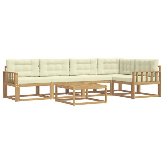 Ensemble de canapés d'extérieur 6 pc blanc et crème polyester