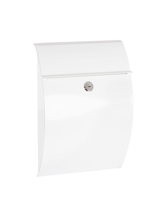 Boîte aux lettres individuelle extérieure, petite, galan, acier, blanc, 21 x 7,5 x 29 cm