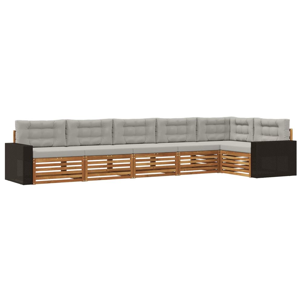 Ensemble de canapés d'extérieur 6 pc naturel et gris clair