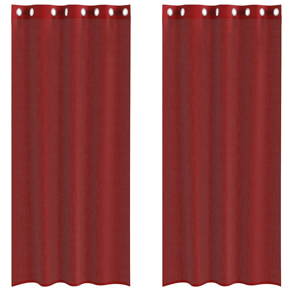 Rideaux en voile avec œillets 2 pcs rouge bordeaux