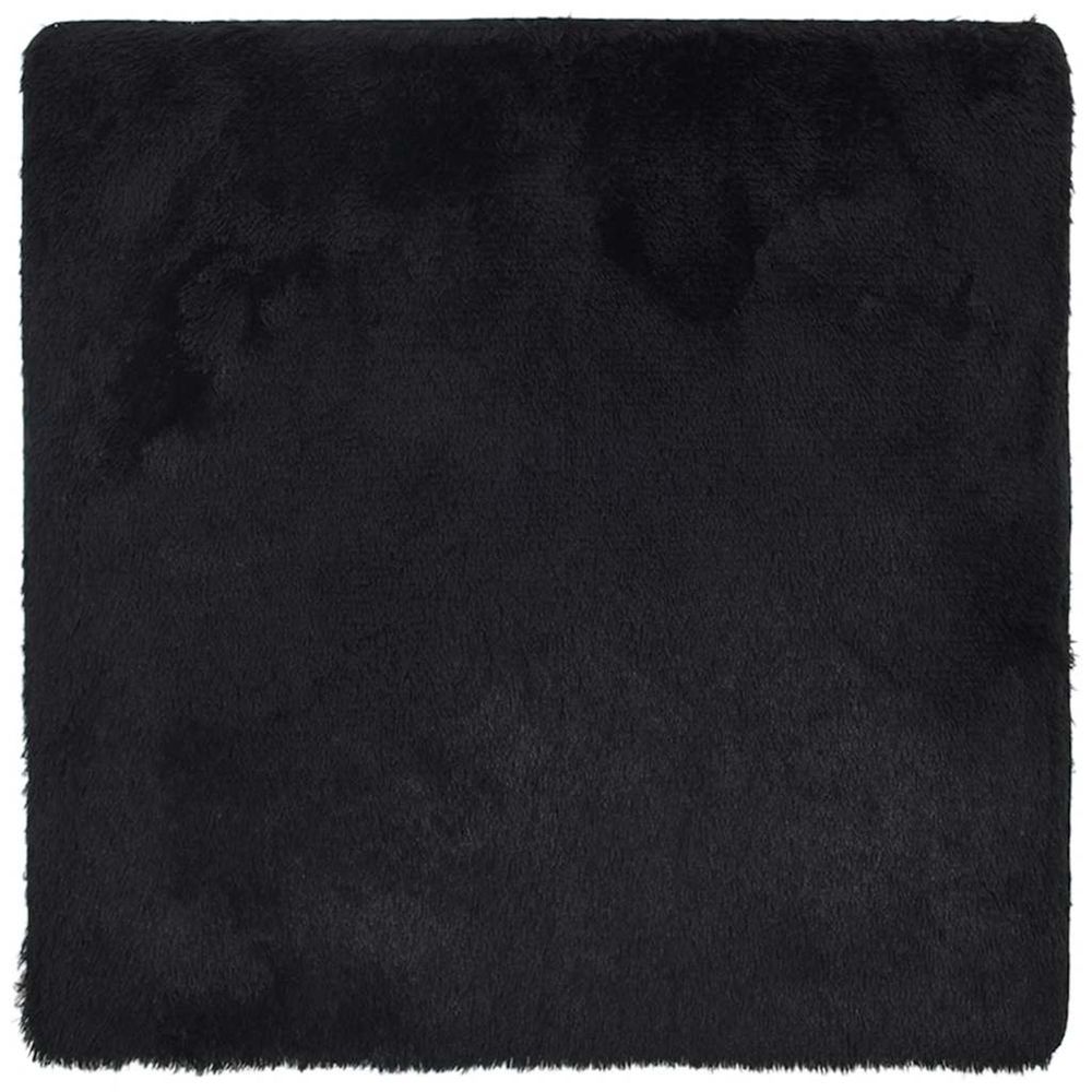 Tapis shaggy à poils longs navarra noir 240x240 cm polyester