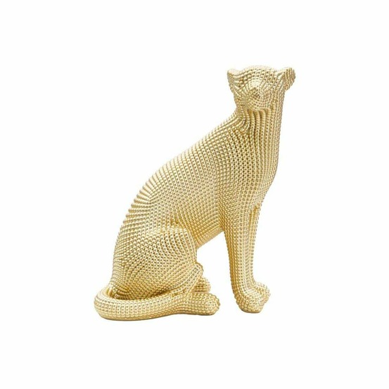 Léopard en polyrésine gold 23 x 15.5 x 29 cm