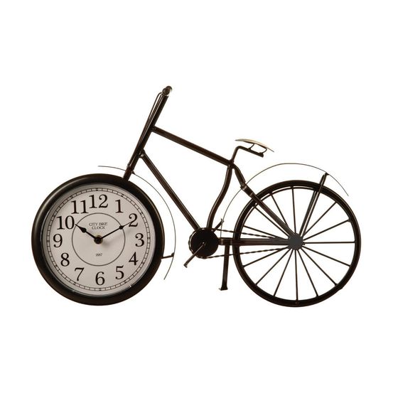 Horloge à poser vélo en métal noir l 50 cm