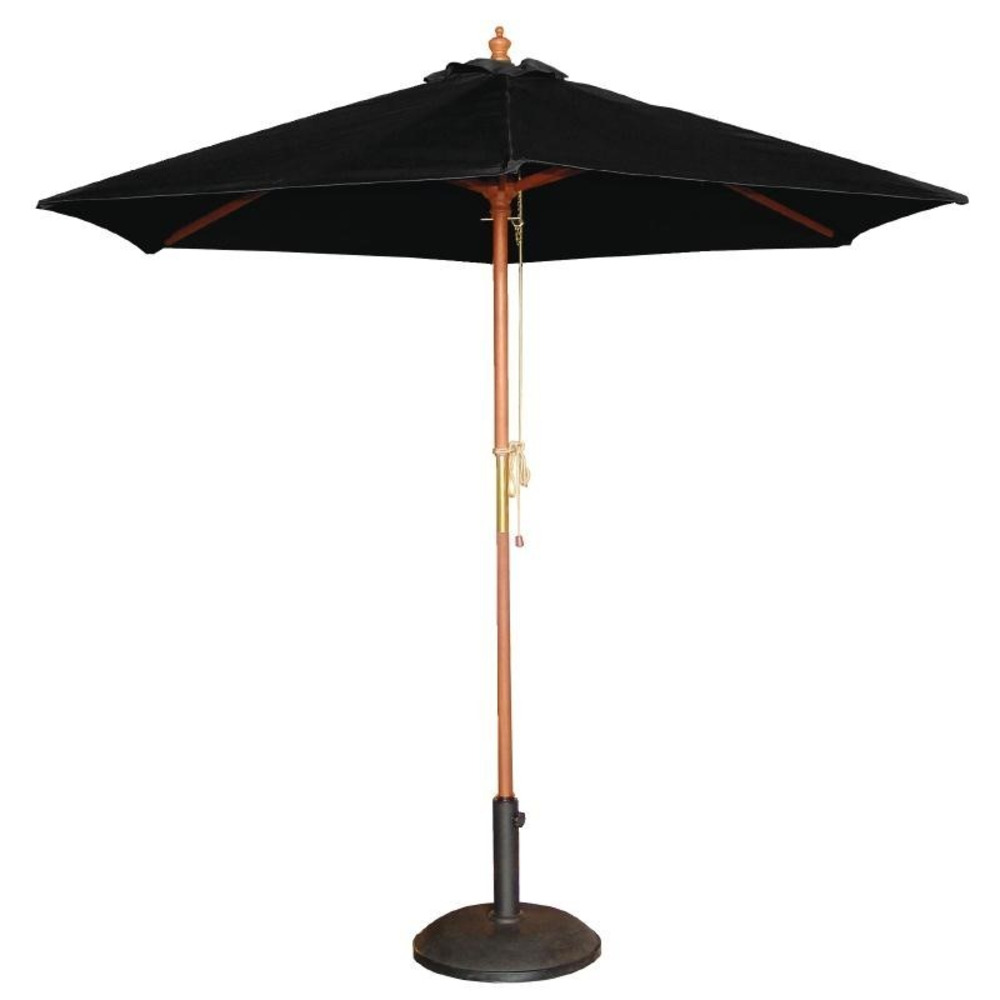 Parasol de terrasse à poulie noir professionnel de 3 m - bolero