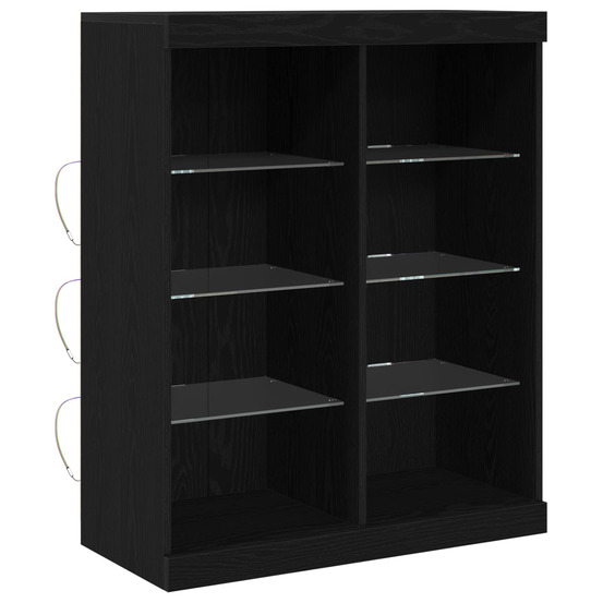 Buffet led chêne noir 41 x 37 x 100 cm bois d'ingénierie