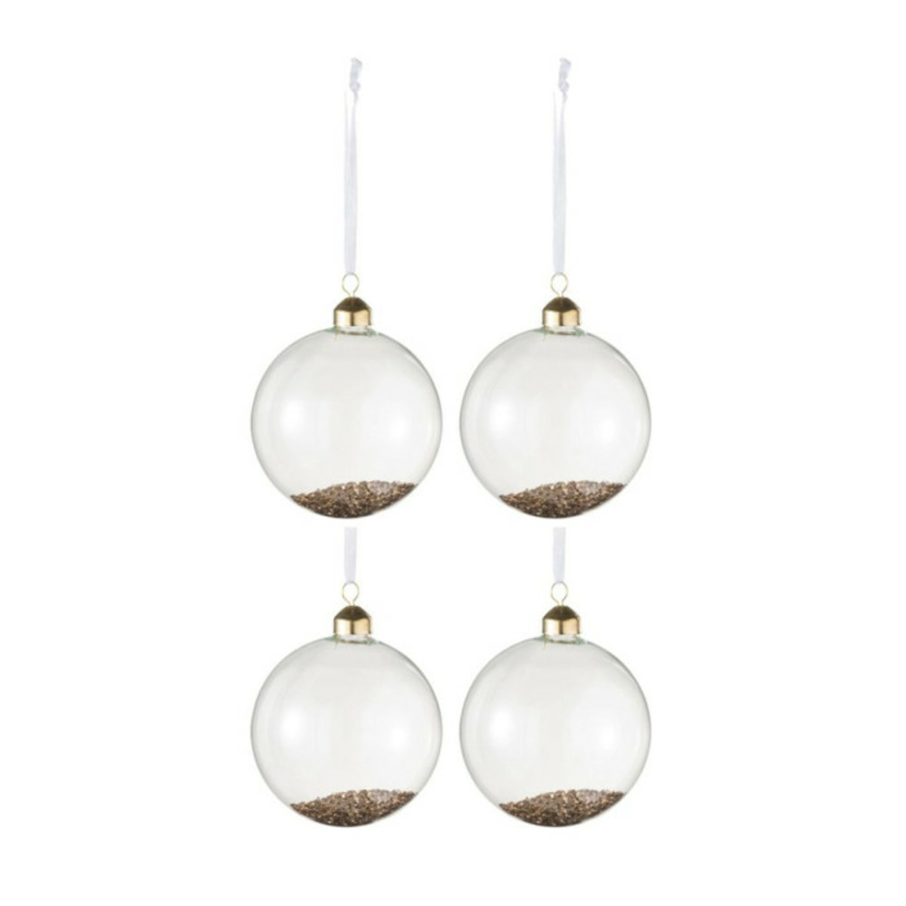 Lot de 4 boules de noël en verre 