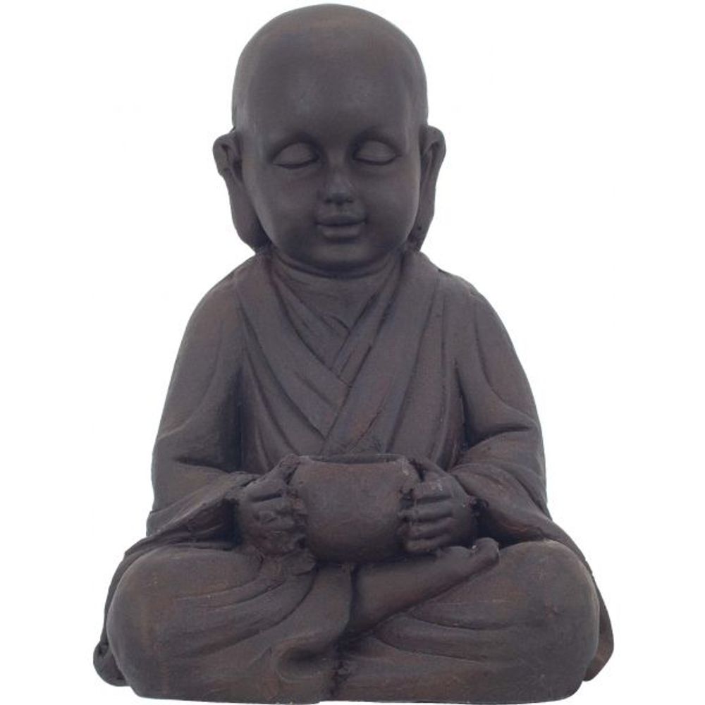 Bouddha en magnésie avec bougeoir intégré
