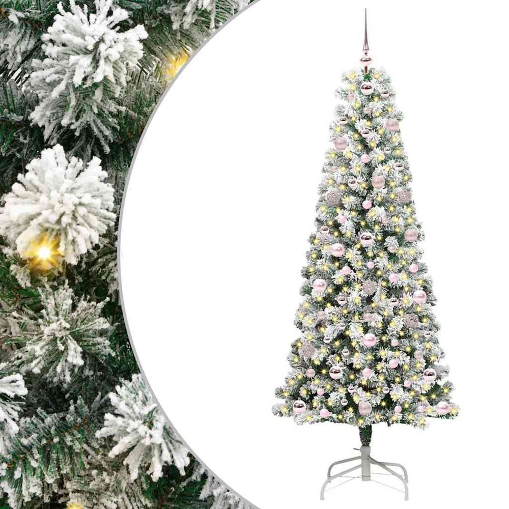 Sapin de noël artificiel à branches articulées vert et blanc