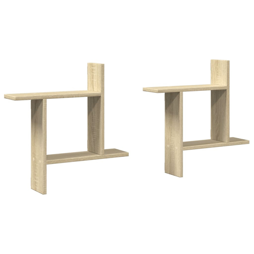 Étagères murales 2pcs chêne sonoma 50x12x50cm bois d'ingénierie