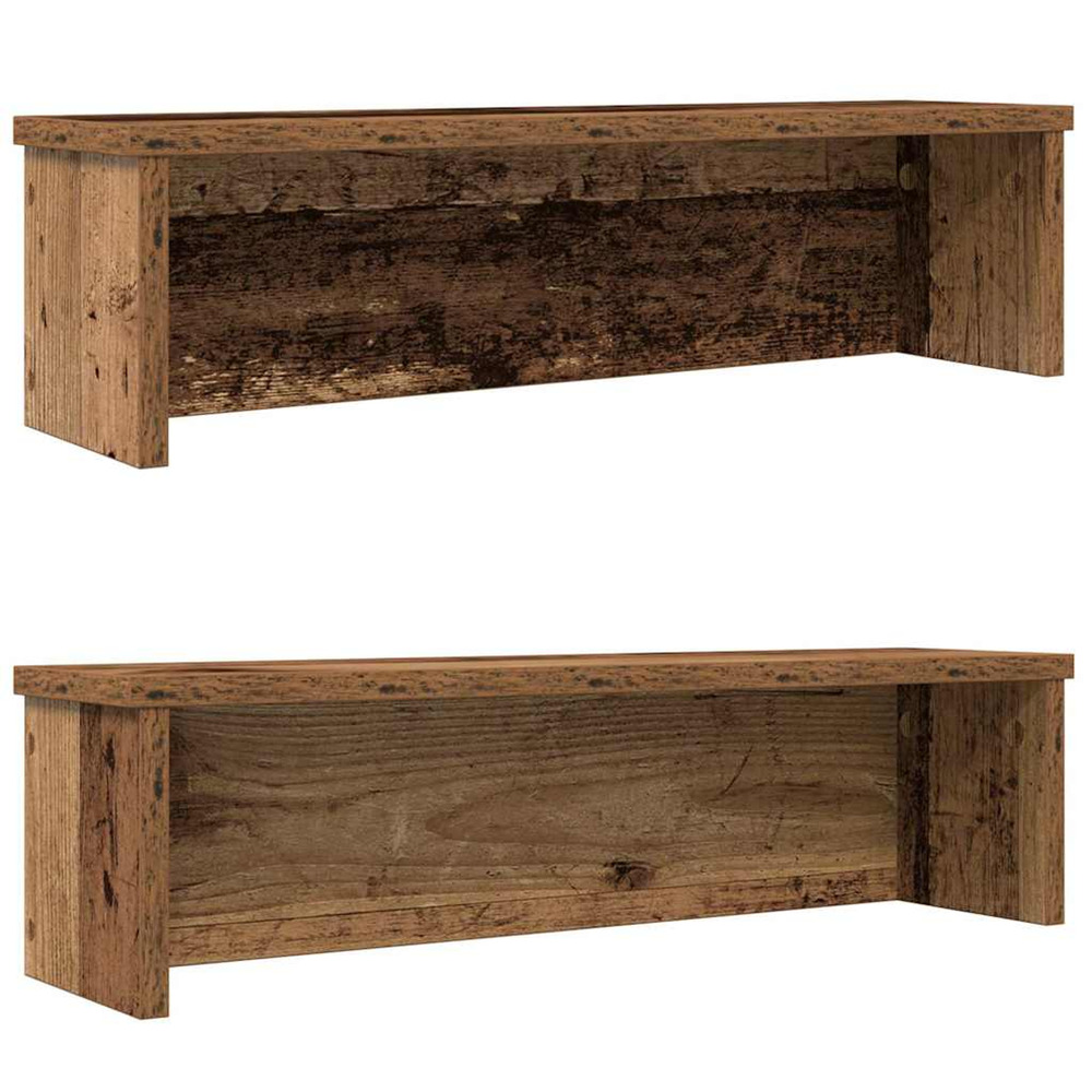 Étagères de cuisine empilables 2 pcs vieux bois 60x15x16 cm