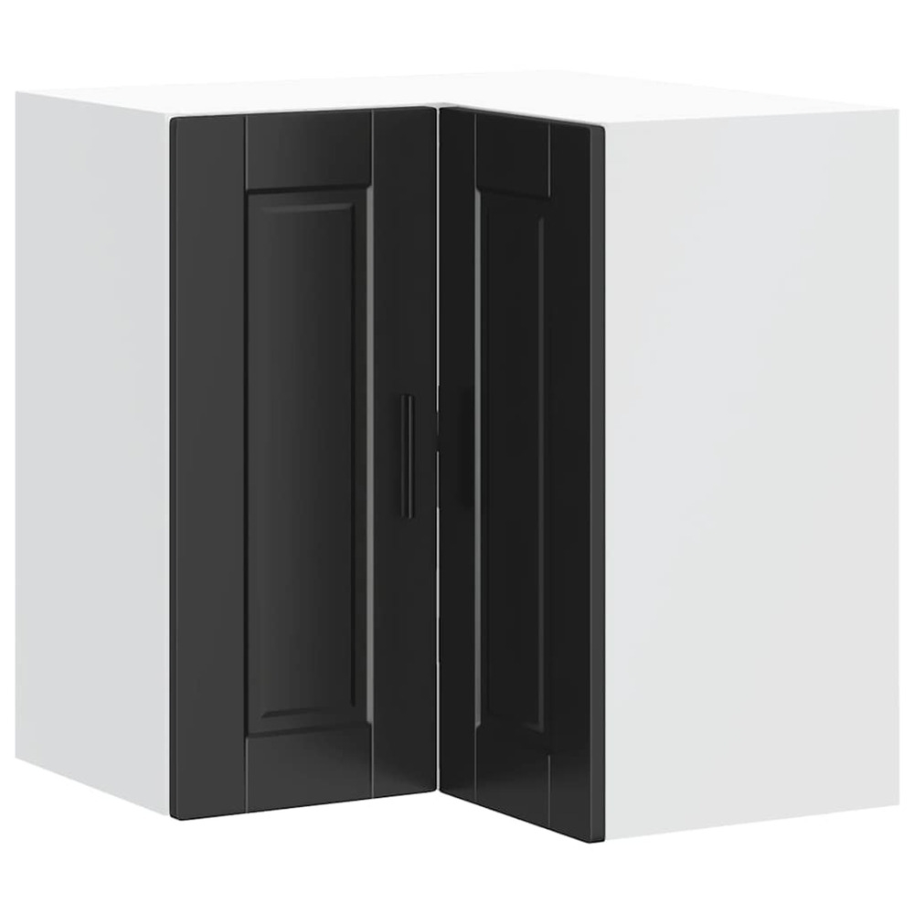 Armoire d'angle murale de cuisine porto noir bois d'ingénierie