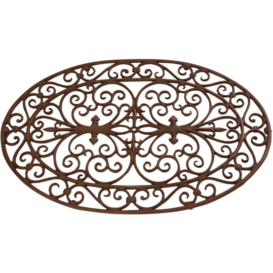 Gratte-pieds paillasson grille en fonte ovale